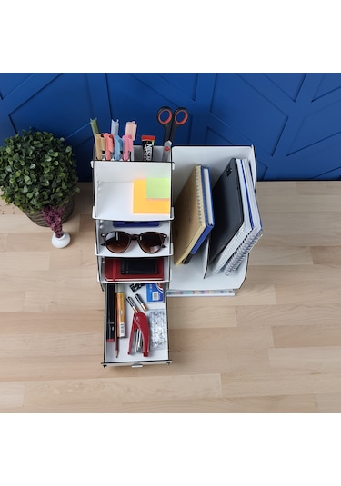 Focus Hexa Çekmeceli A4 Evrak Rafı Masaüstü Organizer Beyaz Renk