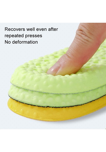 Sones 1 Çift Yüksek Esneklikli Nefes Alabilir Ter Emici Şok Emici Kesilebilir Tabanlık, Beden: 45-46 Yeşil+gri