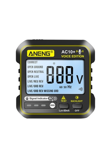 Aubyhe Aneng Sesli Priz Test Cihazı - Kaçak Akım Koruma, Faz Kontrolü, Ev Ve Profesyonel Kullanım İçin Ac10+ Model