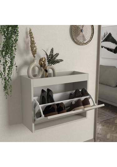 Remy 1 Kapaklı Ayakkabılık Kumtaşı - Antrasit