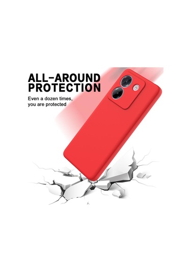 Xiaomi Poco M7 Pro 5g İçin Düz Renk Sıvı Silikon Damlamaz Tam Kapsama Telefon Kılıfı Kırmızı