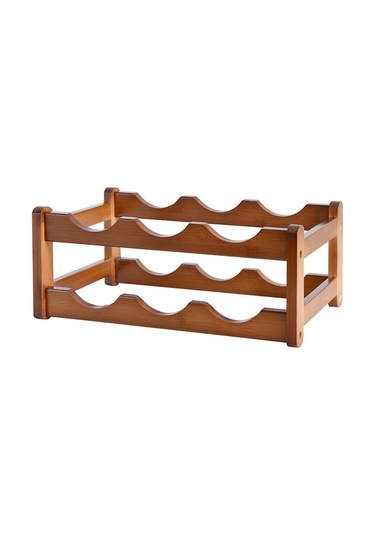 Yifomall Ahşap Masaüstü Şarap Rafı - Evde Kullanıma Uygun, 2 Katlı 8 Şaraplık, Minimalist Tarz, Konforlu Ve Dayanıklı