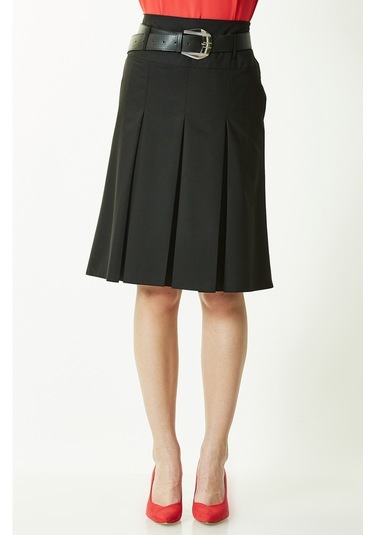 Soralline Kadın Etek 65 Cm Boyunda 3 Pile 724 Siyah Siyah