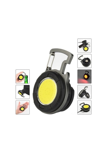 Kosona Alüminyum Çok Fonksiyonlu Anahtar Zinciri Feneri - Led/cob Işık Kaynağı, 800mah Şarjlı Batarya, Ev Ve Dış Mekan Işığı, Taşınabilir Mini Çalışma Lambası Çok Renkli