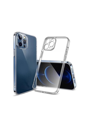 İphone 12 Pro Max Kılıf Şeffaf Yumuşak Silikon Kamera Korumalı Yüksek Kalite Turuncu