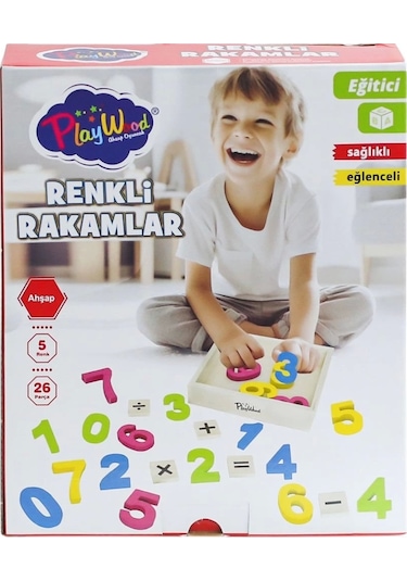 Ony-401 Ahşap Renkli Rakamlar 26 Parça -onyıl Oyuncak