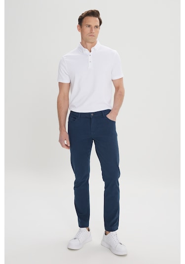 Ac&Co / Altınyıldız Classics Slim Fit Dar Kesim Pamuklu Esnek Chino Erkek Pantolon - Lacivert Ac&Co / Altınyıldız Classics Slim Fit Dar Kesim Pamuklu Esnek Chino Erkek Pantolon - Lacivert