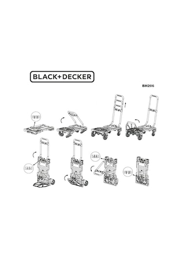 Black+Decker Bh206 55/120Kg Çok Fonksiyonlu Katlanır El Arabası (545287037)