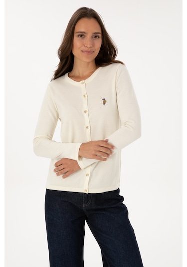 U.s. Polo Assn. Kadın Hırka Triko 50307737-vr256 İnci