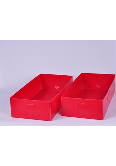 Çekmece İçi Düzenleyici 2 Adet Kutu Kırmızı 30x15x7cm