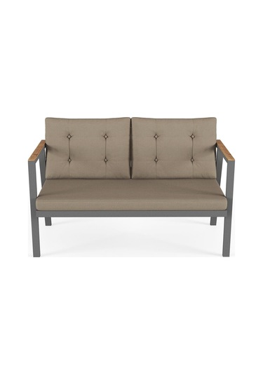 Sierra 2+1+1 Metal İskeletli Suya Dayanıklı Minderli Bahçe Balkon Mobilya Takımı Cappuccino