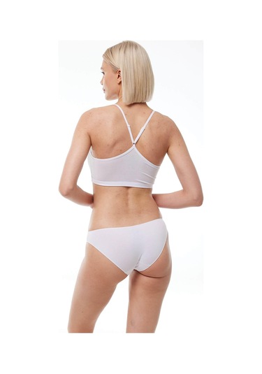 Malabadi 183 2'li Paket Kadın Modal Düşük Bel Iz Yapmayan Slip & Külot Beyaz