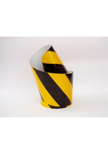 Sarı - Siyah Reflektif Bant, Reflektif Şerit 10 Cm X 10 M (534231411)