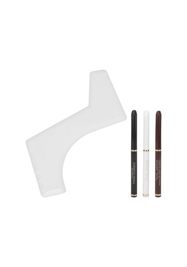 Maiyame Erkek Sakal Doldurma Kalemi Seti - 3 Renkli Rotatif Kalem + Beyaz Şekillendirici Tarak, Su Geçirmez, Doğal Görünüm, Sakal Kontur Aracı