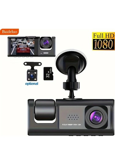 Willowhaven Baideluo 3 Kameralı Araç Kamerası 1080p Gece Görüşü 32gb Kart Dahili Döngü Kayıt