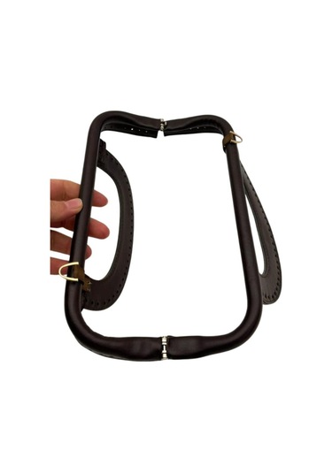 Çanta Aksesuar 25 Cm Suni Derili Koyu Kahve Renk Gizli Çanta Bursu Yeni Model