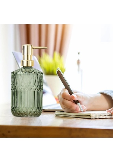 Pazly Yeşil Suntek Şişeler Sabunluk Mutfak Losyon Için Ev Cam Boş Ok Yeşil