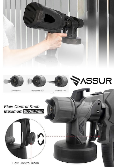 Assur ASR828 21V Çift Akü 300 MM Sprey Püskürtme Siyah