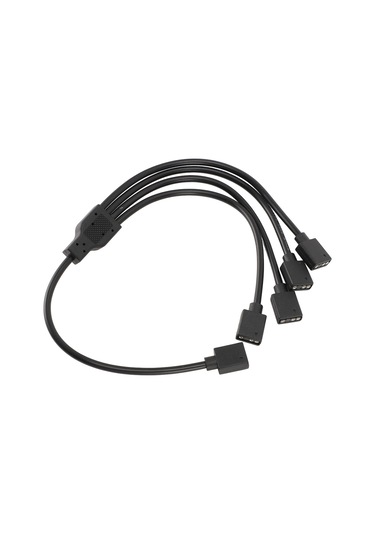 Xindoker 5v 3 Pin Argb Çevirici Kablosu, 1'den 4'e, Ana-ana Bağlantı, Bilgisayar Kasası Cpu Soğutucu Ve Argb Fanları İçin Led Senkronizasyon Uzantı Kablosu Siyah