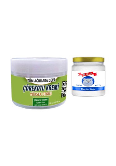 Çörek Otu Kremi 150 Ml Büyük Boy Agrilar İçin Krem + Snow Kitten 50 Ml Menthol Balm / Kas Diz Dirsek Sırt Bel İskelet Eklem Ağrılarına Masaj Seti