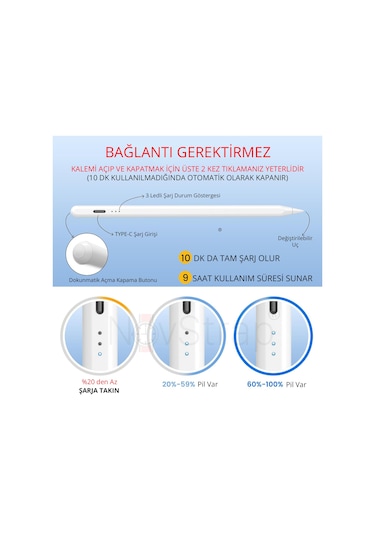 Novstrap Honor Pad 9/8/x8 Lite/x9/x8a/magic Pad 2 İle Uyumlu Dokunmatik Tablet Kalemi Gen2 Stylus Pencil