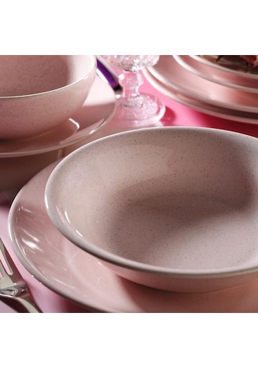 Kütahya Porselen Naturaceram Harlek Granül 24 Parça Pembe Yemek S