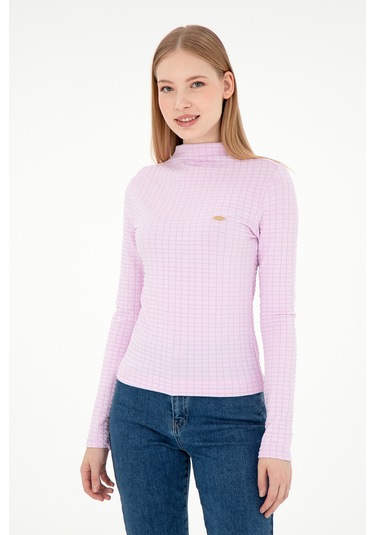 U.S. Polo Assn. Kadın Pembe Dik Yaka Sweatshırt 50292421-VR041