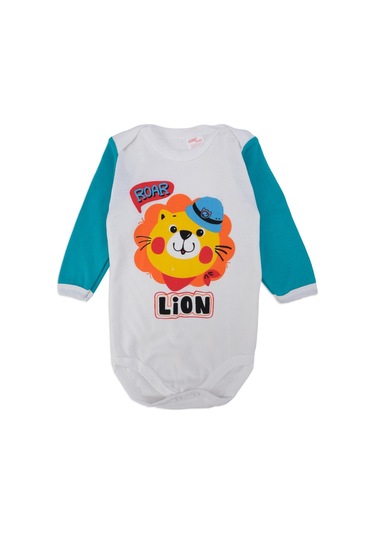 Bebelop Lion Baskılı Uzun Kollu Çıtçıtlı Zıbın 001