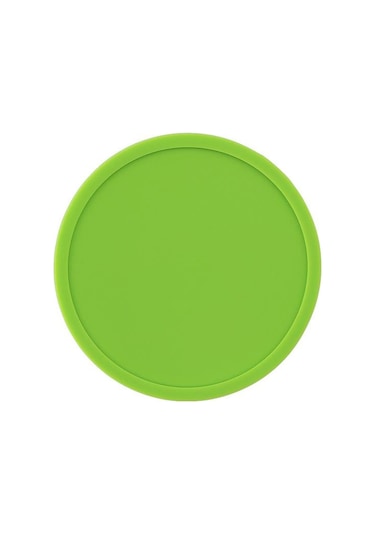 Yeşil Silikon Bardak Yuvarlak 10cm Kalın Yalıtımlı Coaster İçecek Kupası Kahve Altlığı Yeşil