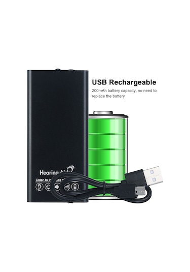 Lemestar Yaşlılar İçin Usb Şarjlı Kulak İçi Ses Artırıcı, Ayarlanabilir Ses, 200mah Pil, Farklı Boyutlarda Değiştirilebilir Kulak Takıcıları