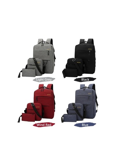 Novahub Çok Amaçlı Oxford Sırt Çantası, Omuz Çantası Ve El Çantası Seti - Açık Gri Renkler Açık Gri Açık Gri