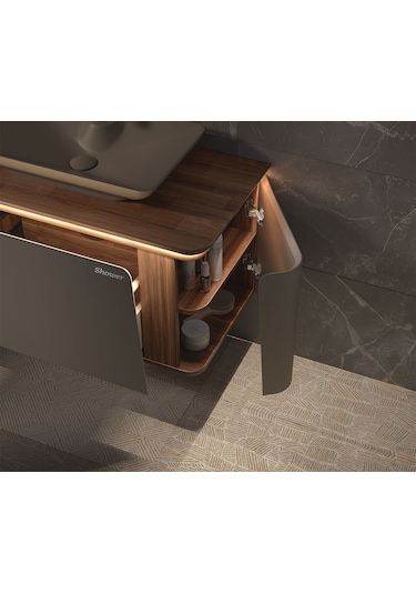 Shower Grande 100 Cm Antrasit Gri Banyo Dolabı Antrasit - Gri