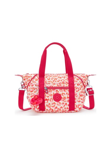 Kıplıng Art Mini Küçük Boy Omuz Çantası Ayarlanabilir Uzun Askısı İle Pembe Latın Cheetah Pembe