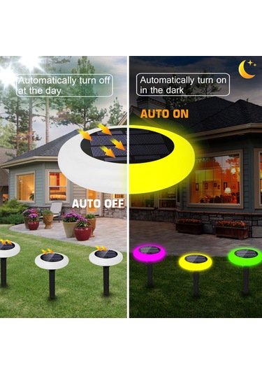 Suofeng 10 Led Renk Geçişli Bahçe Ve Çim Aydınlatma Lambası, Abs Plastik Gövde, 7 Renk Seçeneği