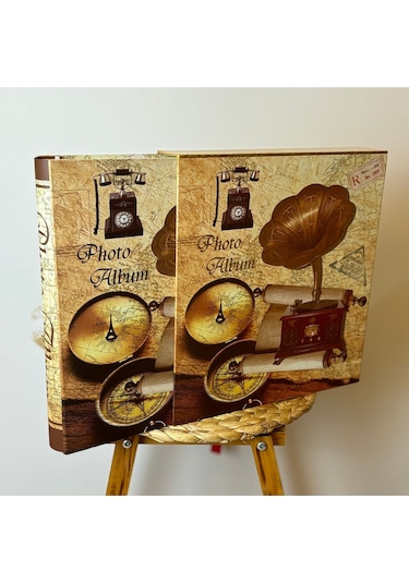 Rabsev Rs21 Fotoğraf Albümü 10x15cm 600 Lük Gramafon Desenli Kutulu Yatay Dikey Modeli