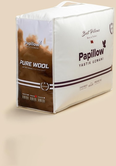 Papıllow Luxury Pure Wool Yorgan 215x235 King Size %100 Saf Yün