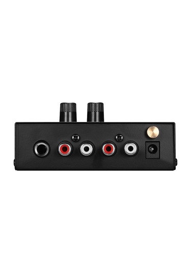 Hfambition Küçük Boy Metal Kapaklı Fon Preamp, Ses Kontrolü İle Rca/1/4 Trs Bağlantıları, Siyah, 110-240v Avrupa Tipi 10"