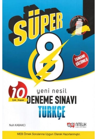 Nitelik Yayınları 8. Sınıf Türkçe Süper 10'lu Deneme Sınavı