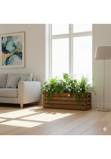 Masif Ahşap Dekorasyon Çiçeklik Saksılık 0 - 1 Kg