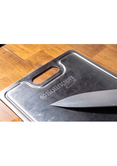 Paslanmaz Çelik Kesme Tahtası 2 Adet - Gri - Solingen Gri