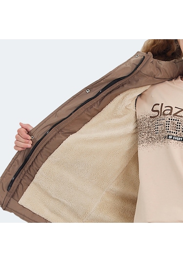 Slazenger CANDY Çocuk Kapüşonlu Bej Mont & Kaban