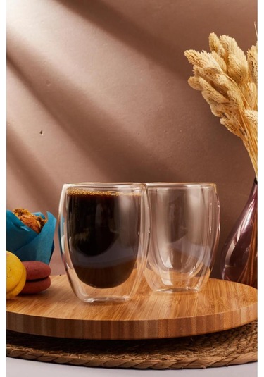 Mis Kitchen 2 Adet Cidarlı Çay Fincanı Kahve Sunum Bardağı 300 Ml