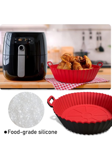 Hava Fritöz Silikon Tenceresi, Hava Fritöz Silikon Sepet Kasesi, Silikon Pişirme Tepsisi Tencereleri 3 İla 5 Qt