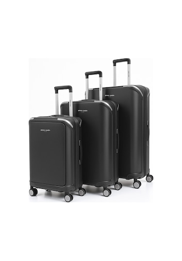 Pierre Cardin 3'lü Set %100 Polipropilen Valiz Siyah 04pc7090 Siyah