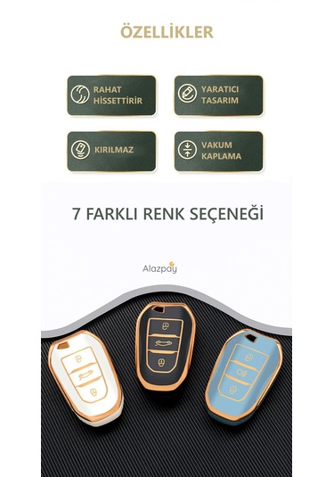 Peugeot 208 308 508 2008 3008 5008 Tpu Uyumlu Anahtar Kılıfı Mavigold