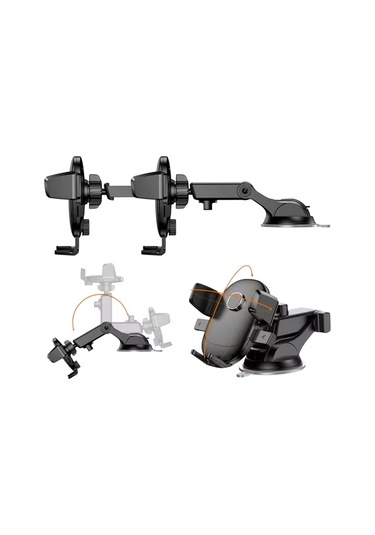 Blue Spectrum H-xp331 Ekstra Güçlü Vantuzlu Araç İçi Telefon Tutucu Siyah