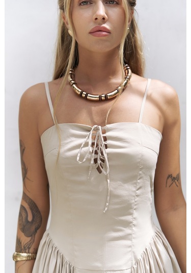 Narissa Askılı Midi Taş Elbise Taş