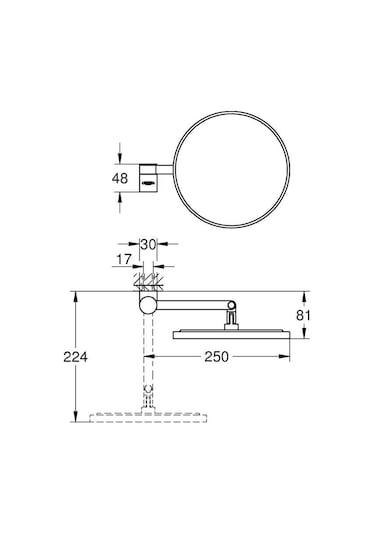 Grohe Selection Makyaj Aynası - 41077GL0 Sarı