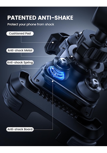 Lamicall Motosiklet İçin Telefon Tutucu Çift Titresim Engelleyici Ve Sarsinti Önleyici Bcsp01
