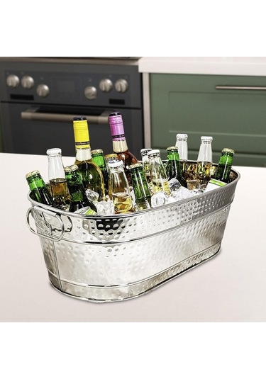 Flybuy Suntek Galvanizli Şarap Soğutma Buz Kovası, Şampanya Için, Partiler İçin, Kullanışlı Ve Dayanıklı Arjantin